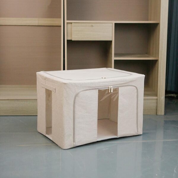 Large-Capacity Cotton Linen Foldable Fabric Storage Box | Moisture-Proof Organizer for Clothes & Quilts